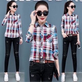 Sơ mi nữ kẻ caro trẻ trung SM02