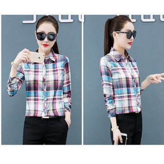 Sơ mi nữ kẻ caro trẻ trung SM02
