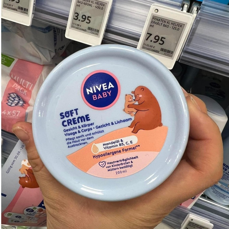 Kem dưỡng da Nivea Baby Soft Cream 200ml dùng cho trẻ sơ sinh và trẻ nhỏ