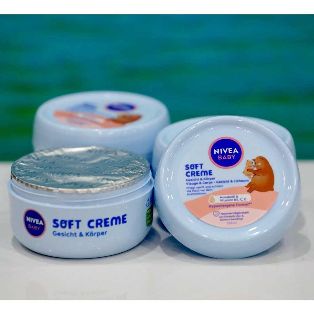 Kem dưỡng da NIVEA Baby soft cho bé từ sơ sinh hũ 200ml Hàng nội địa Đức