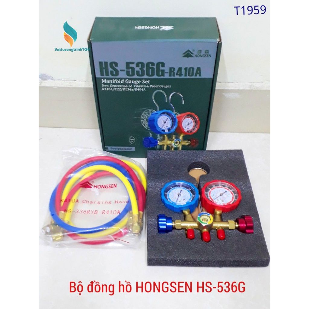 [Mã ELHA22 giảm 5% đơn 300K] Đồng hồ gas đôi đa dụng HONGSEN HS-536G-R410A cho gas R410A/R22/R134a/R