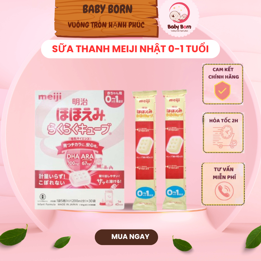 {Tách lẻ} - Thanh sữa MEIJI Nhật 0-1 tuổi 27gr cho bé CHÍNH HÃNG