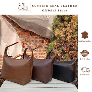 [DA THẬT] Túi hobo/ Túi đeo vai nữ da thật; Túi xách nữ da bò SRLTC115 (Đen/Nâu/Nâu cafe) - BH 3 năm - Freeship