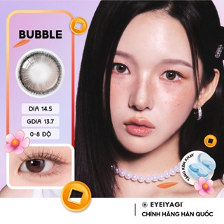 Kính áp tròng EYEIYAGI lens nâu trà đen giãn tròng Bubble DIA 14.5mm lens cận 3 tháng có lệch độ (0-8 độ) | Giá 1 chiếc