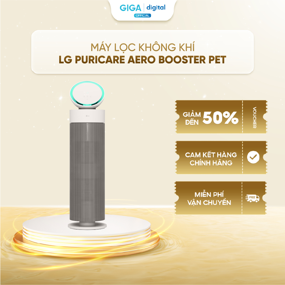 Máy lọc không khí LG PuriCare Aero Booster Pet GP1 - AS55GGSY0.ABAE - Chế độ AI+ -  Phạm vi lọc hiệu