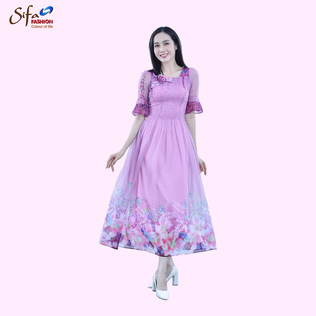 Đầm maxi in hoa , tay lỡ Sifa fashion GD23992