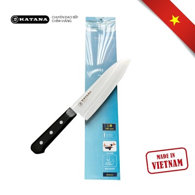 Dao bếp thái đa năng cao cấp Santoku KATANA Basic cán nhựa thép không gỉ - KATA401 (165mm)