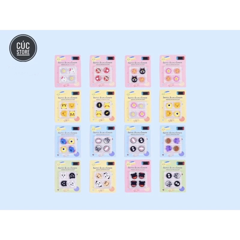 Bộ 4 núm cao su bọc Analog tay cầm Joycon Nintendo Switch Oled, Nintendo Switch V2, Nintendo Switch 