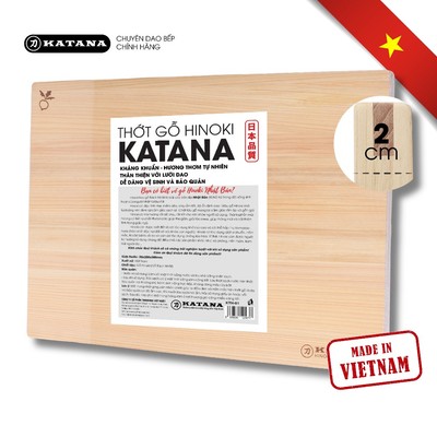 Thớt Gỗ Bách Nhật Hinoki Cao Cấp KATANA Kháng Khuẩn Chuyên Thái Đồ Chín