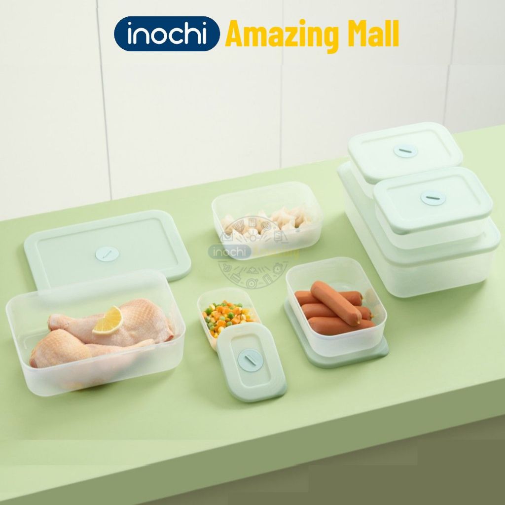 Hộp thực phẩm trữ đông Hokkaido kháng khuẩn, nắp có đồng hồ ghi nhớ thời gian trữ đông Inochi Amazing Mall