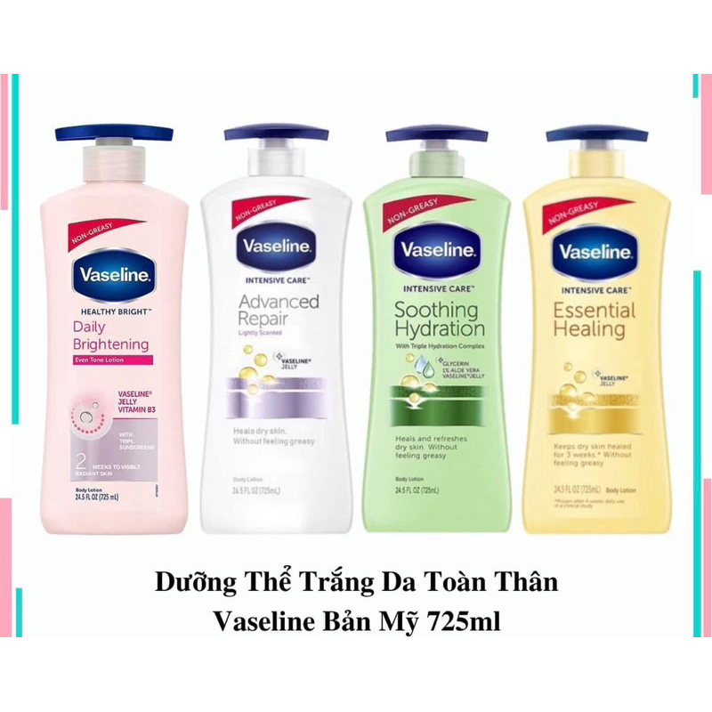 Body Lotion Vaseline Hàng Mỹ