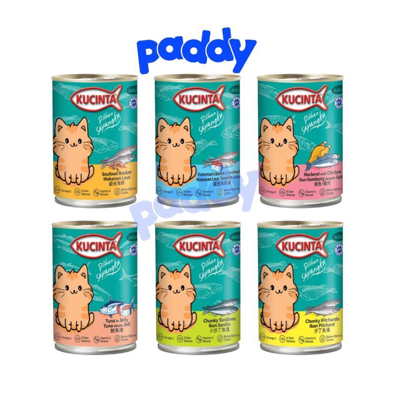 Pate Mèo Kucinta Từ Cá Thật - Malaysia (Lon 400g)