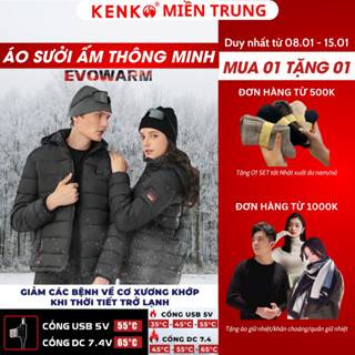 Áo sưởi ấm KENKO EVOWARM mẫu 2024, áo khoác chạy bằng pin siêu nhỏ gọn, siêu ấm, hàng chính hãng BH 12 tháng