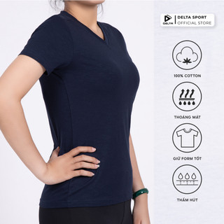  DELTA Áo Thun Thể Thao Nữ Cổ Chữ V Chất Cotton Thoáng Khí Và Nhanh Khô Cho Trung Niên U50 U60 R20 RTS009W 