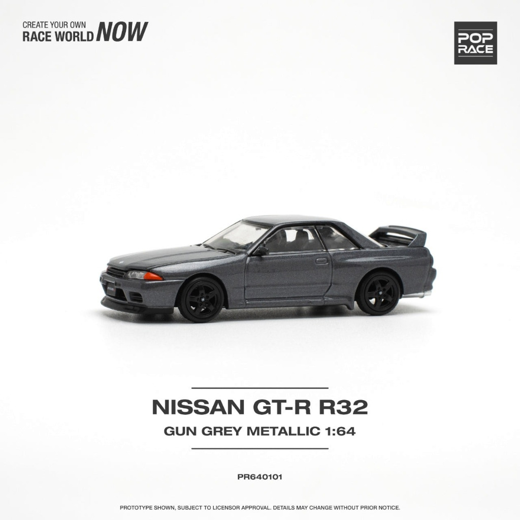 Mô hình xe Nissan GTR R32 Gray metallic tỉ lệ 1:64 Poprace PR640101