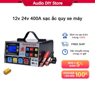  12v 24v 400A sạc ắc quy Sạc bình ắc quy ô tô xe máy tự ngắt khi đầy chức năng bảo dưỡng phục hồi ắc quy bằng khử sunfat 