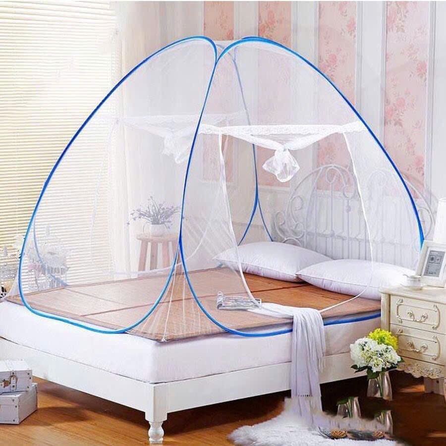 màn chụp tự bung khung thép cao cấp chống muỗi, mùng di động gấp gọn mắt nhỏ, nhiều kích thước