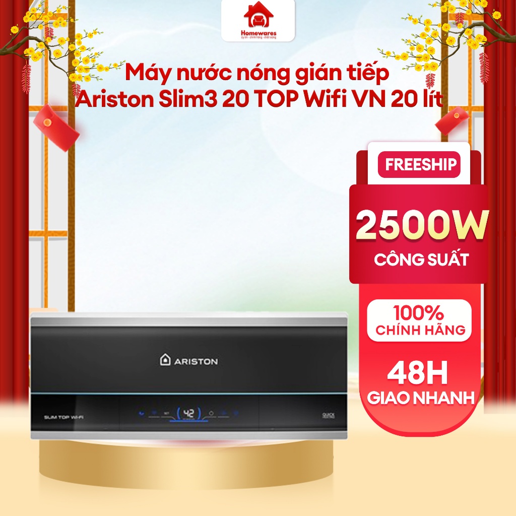 SLIM3 20 TOP WIFI VN / SLIM3 30 TOP WIFI VN Máy Tắm nóng Ariston SLIM3 20/ SLIM3 30 TOP WIFI VN Hàng