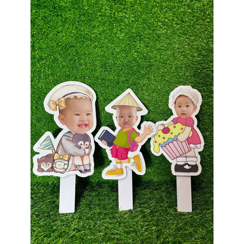 Hashtag cầm tay chibi đáng yêu cho bé - In theo yêu cầu