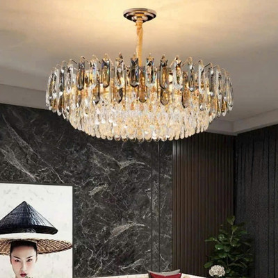 Đèn thả chùm MONSKY ROZUR D80cm pha lê phong cách châu Âu hiện đại trang trí nội thất cao cấp