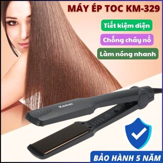Máy ép tóc kemei 329, Máy duỗi tóc thẳng chuyên nghiệp 3 trong 1 cao cấp, Tay cầm cách nhiệt, Làm nóng nhanh