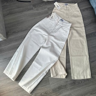 THE QUẠO - Quần Jeans Nữ Lưng Cao Ống Rộng DÁNG NGẮN 95CM ( NẤM LÙN DƯỚI 1M55)  R_1010_537