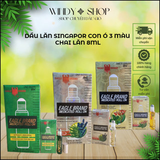 DẦU GIÓ {1 LỐC 12 CHAI} DẦU LĂN DẦU SINGAPOR XANH TRẮNG VÀNG CON Ó CHAI LĂN 8ML