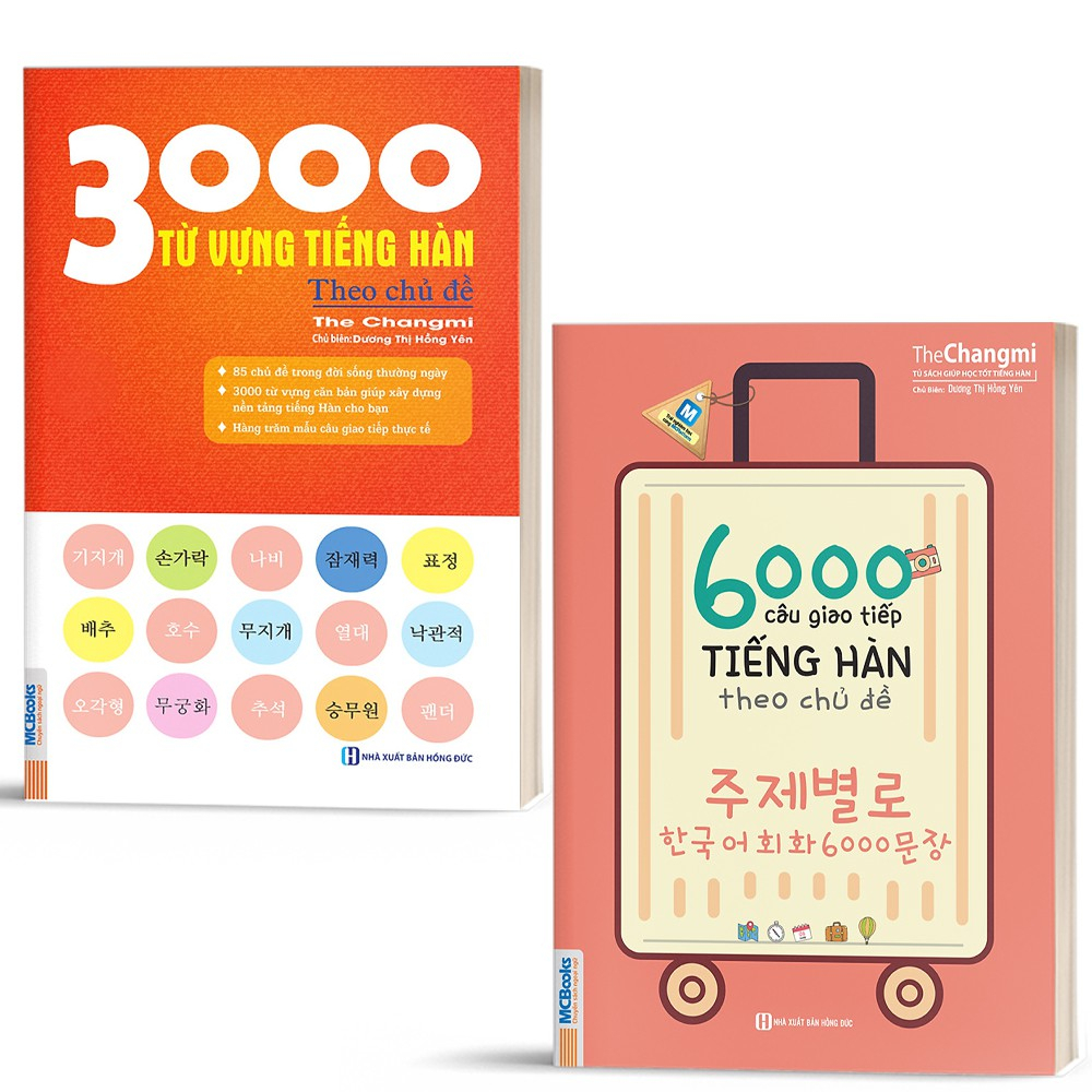 Sách - Combo 6000 Câu Giao Tiếp Tiếng Hàn Theo Chủ Đề và 3000 Từ vựng tiếng Hàn theo chủ đề - Học kè