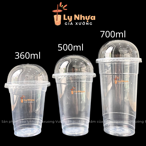 Combo 50 Ly Nhựa PP Đáy Bằng 360ml,500ml,700 Cao Cấp