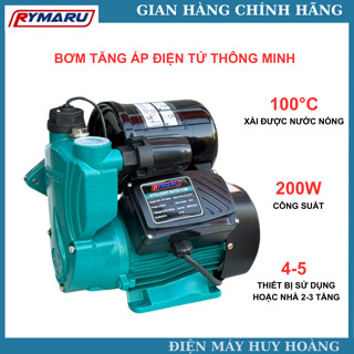  Máy bơm tăng áp điện tử thông minh RYMARU công suất 200w chính hãng mô tơ lõi đồng sử dụng được nước nóng 100 độ 