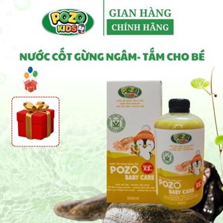 Nước Cốt Gừng Nghệ Pozo Kids Ngâm Chân Và Tắm Hỗ Trợ Ấm Người Dưỡng Ẩm Da Cho Bé 500ml