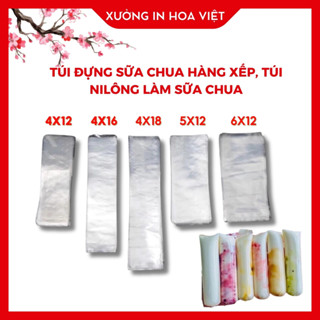 Túi đựng sữa chua hàng xếp, túi nilông làm sữa chua đủ size 4x12 4x16 4x18 5x12cm hàng đều đẹp