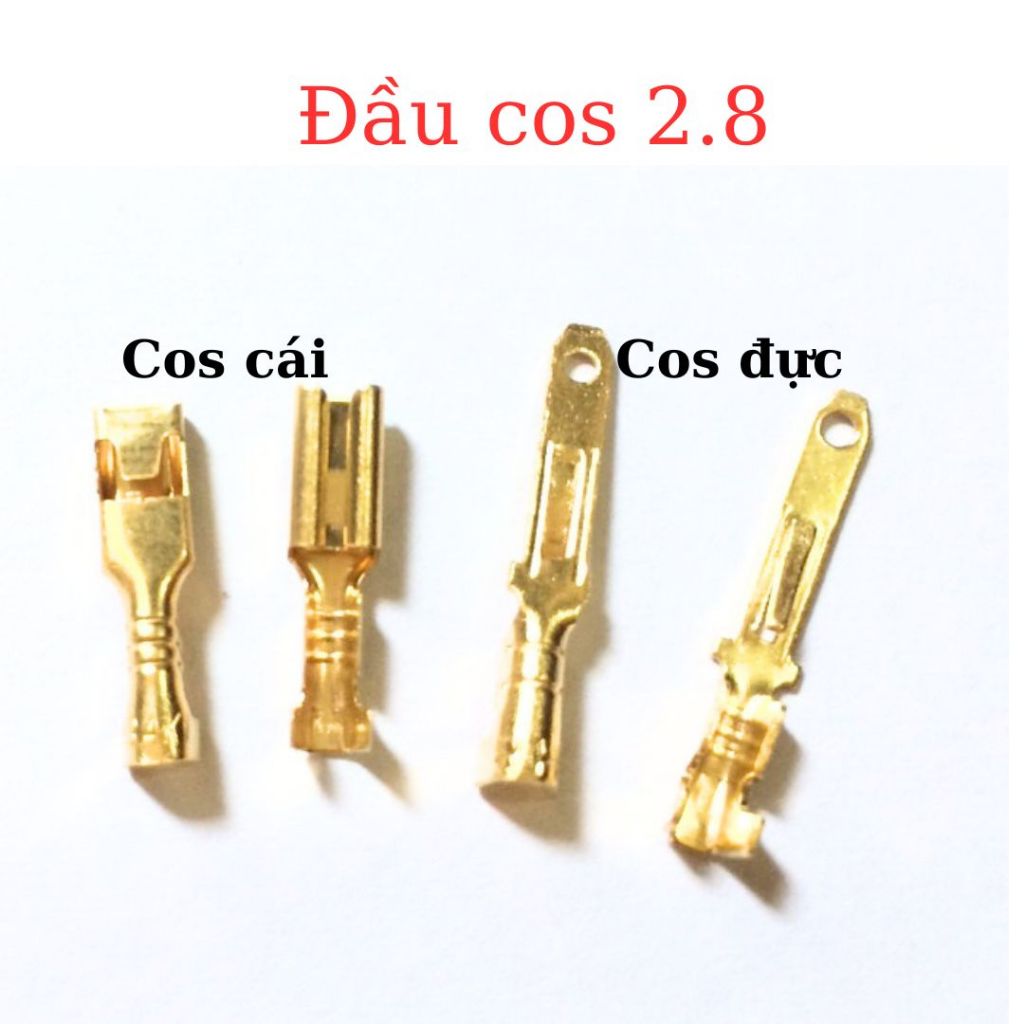 Đầu cos 2.8 - Đầu cos điện xe máy (100 chiếc), cos đồng mạ