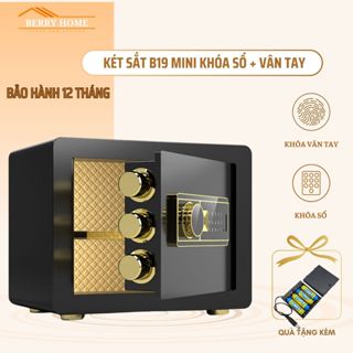 Két Sắt Mini Thông Minh Mở Khóa Bằng Vân Tay Mật Khẩu Có Cảnh Báo Chống Trộm Kích Thước - B19