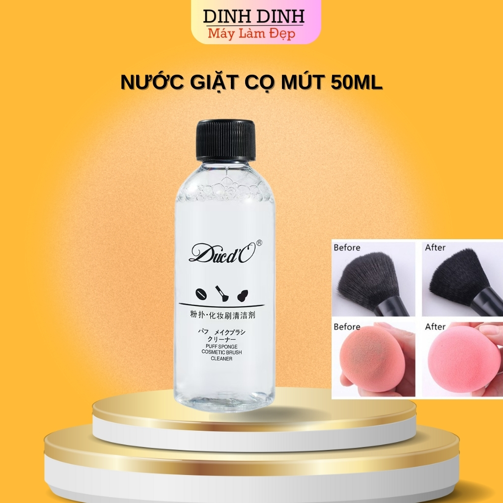 Nước rửa cọ makeup, Nước giặt cọ, rửa cọ vệ sinh cọ mút trang điểm chai nhỏ 50ml - Dinh Dinh