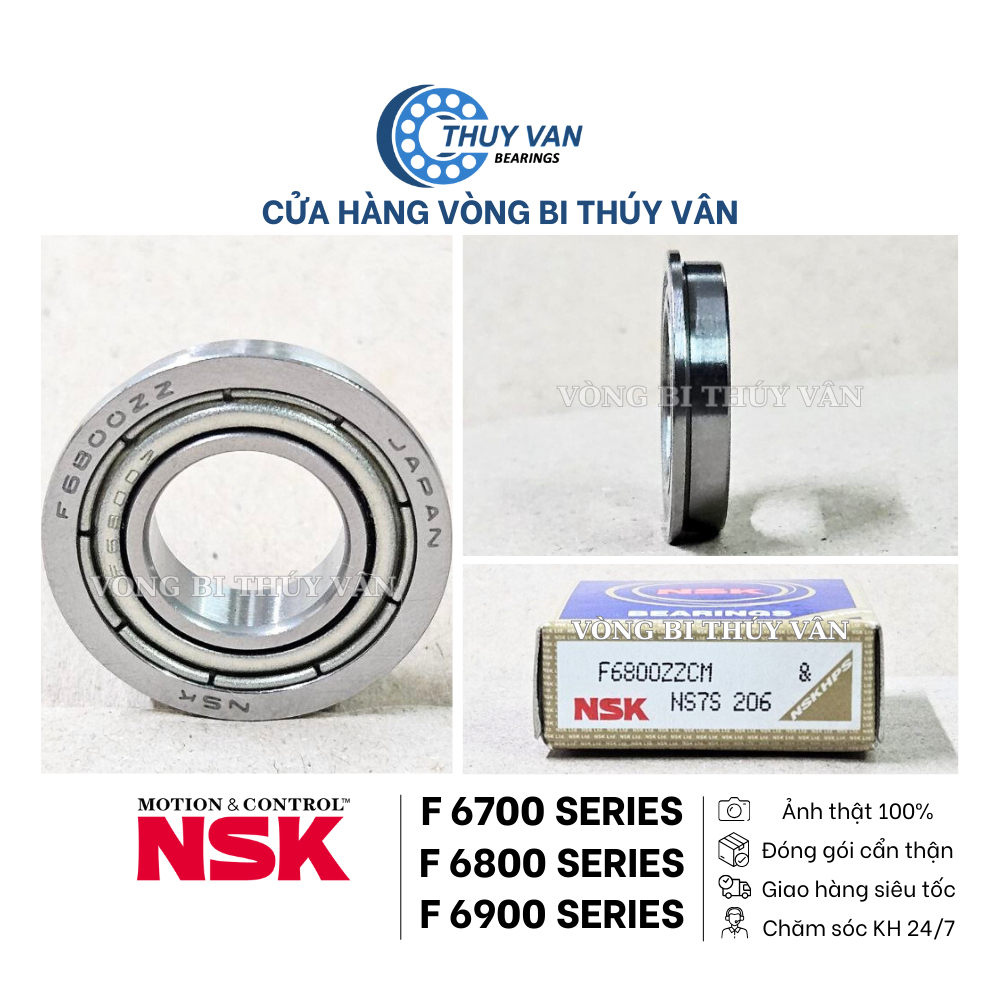 Vòng bi bạc đạn có vành gờ viền chặn mặt bích đơn F 6700 6800 6801 6802 6900 6901 6902 6904 hãng NSK