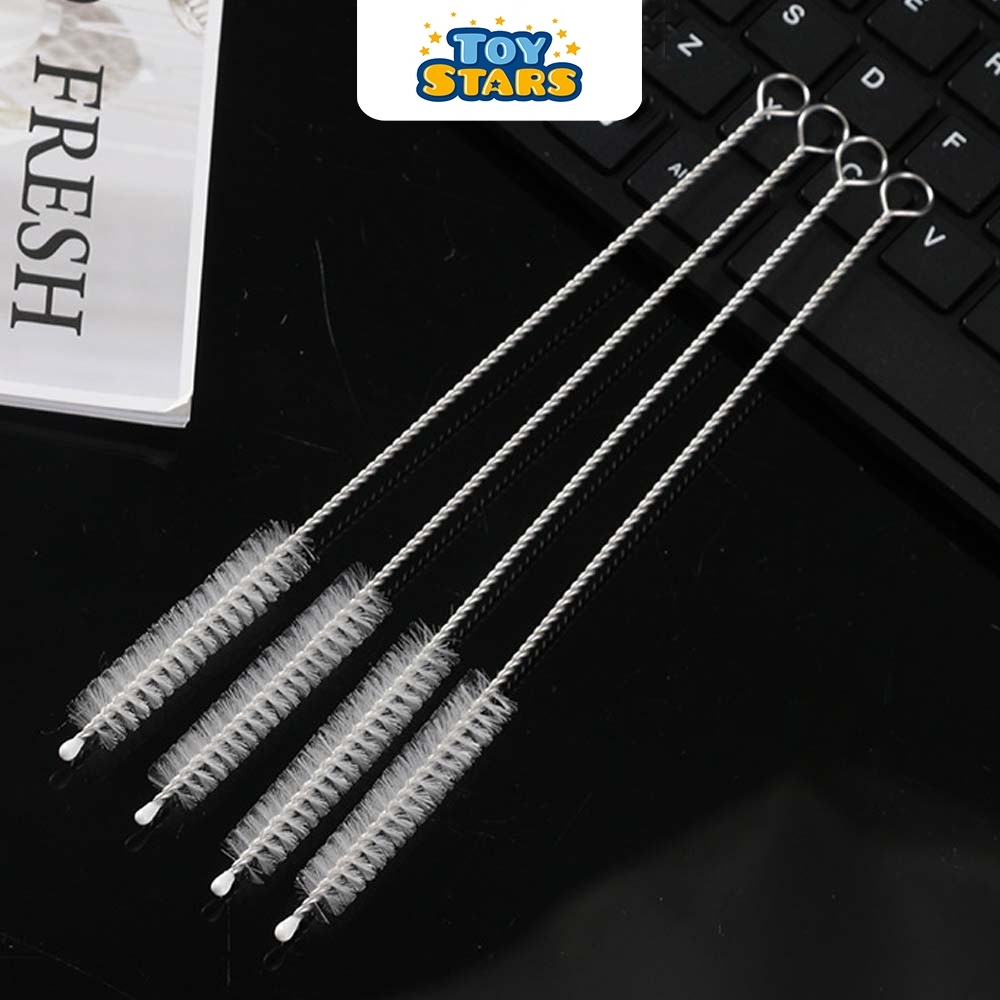 SET 5 Chổi Cọ Ống Hút Inox, Que Cọ Ống Hút Bình Nước Dài 18-23cm
