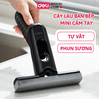  Cây Lau Bàn Bếp Tự Vắt Thông Minh Deli - Cây Lau Mini Cầm Tay Phun Sương Bọt Biển Thấm Hút Đa Năng 