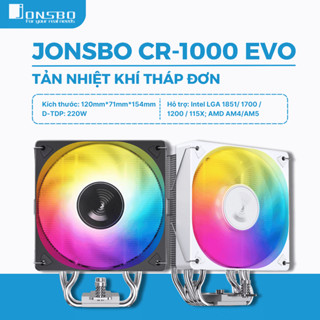 Quạt Tản Nhiệt Khí Jonsbo CR-1000 EVO LED ARGB Vô Cực Tản CPU Hiệu Suất Cao Chống Ồn Chính Hãng
