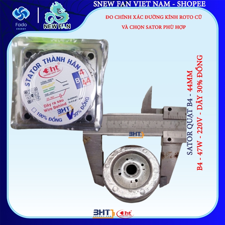 Lốc quạt B4-44 & 46 fe dày 1.8 ~ 2cm, cuộn stato, B4 - 47W