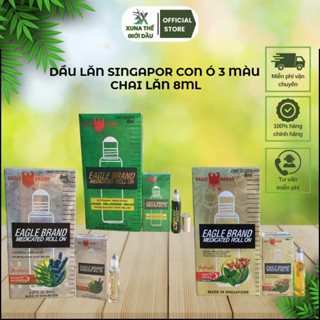 DẦU GIÓ {1 LỐC 12 CHAI} DẦU LĂN DẦU SINGAPOR XANH TRẮNG VÀNG CON Ó CHAI LĂN 8ML