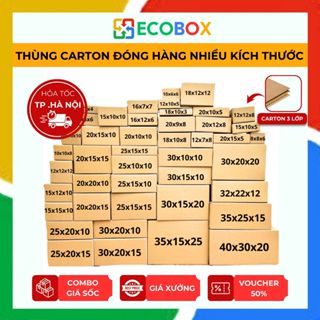 Thùng carton hộp giấy gói hàng ĐẦY ĐỦ KÍCH THƯỚC, hộp carton đóng hàng giá rẻ nhất thị trường - ECOBOX