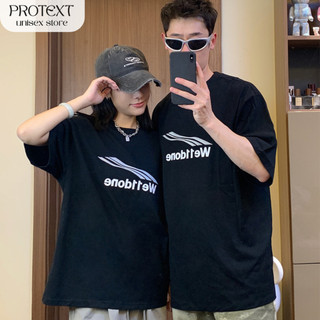 Áo Thun Unisex Form Rộng Chất Cotton Cao Cấp in Chữ We11done Thương Hiệu Protex Thời Trang Nam Nữ