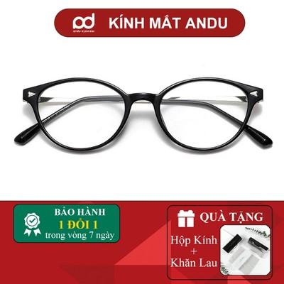Gọng kính cận thời trang nam nữ ANDU dáng bầu dục chống tia UV chất liệu nhựa - 30319