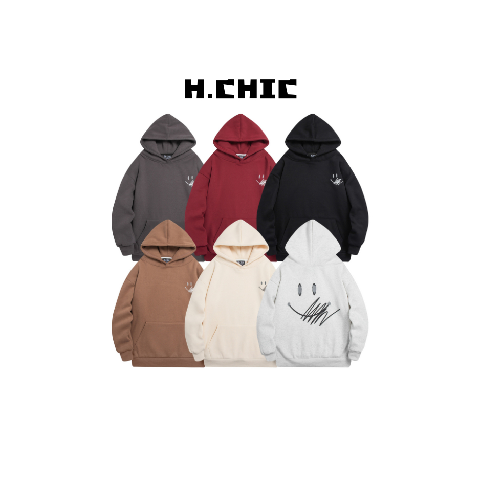 Áo Nỉ Hoodie in mặt cười H.CHIC nam nữ nỉ bông form rộng M014 - Menswear áo  hoodie hoodie  nevasome