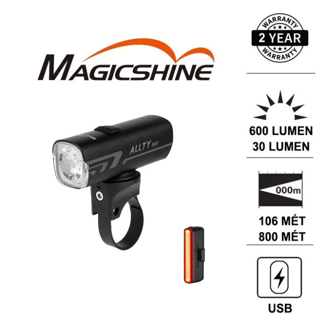 Combo Đèn xe đạp MAGICSHINE ALLTY 600 & Đèn hậu xe đạp SEEMEE 30