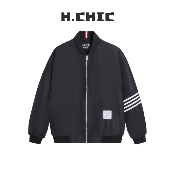 Áo gió bomber Jacket dù hai lớp trượt nước cản gió chống tia UV H.CHIC M008 Menswear Nam Navy