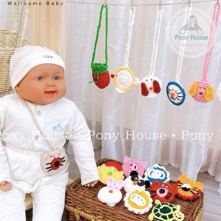 Túi Đựng Tỏi Cho Bé Đeo Tránh Vía - Túi Len Đựng Tỏi Hình Gấu, Hoa Quả Cho Bé Sơ Sinh