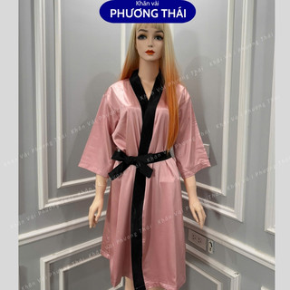 Áo choàng lụa spa, áo choàng make up chất phi lụa ĐẸP, mát, mềm mại