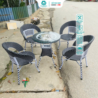 Bộ bàn ghế phòng ăn phòng khách cafe FutureHomes Giả mây khung thép sang trọng cao cấp, đa dạng màu bảo hành 24 tháng